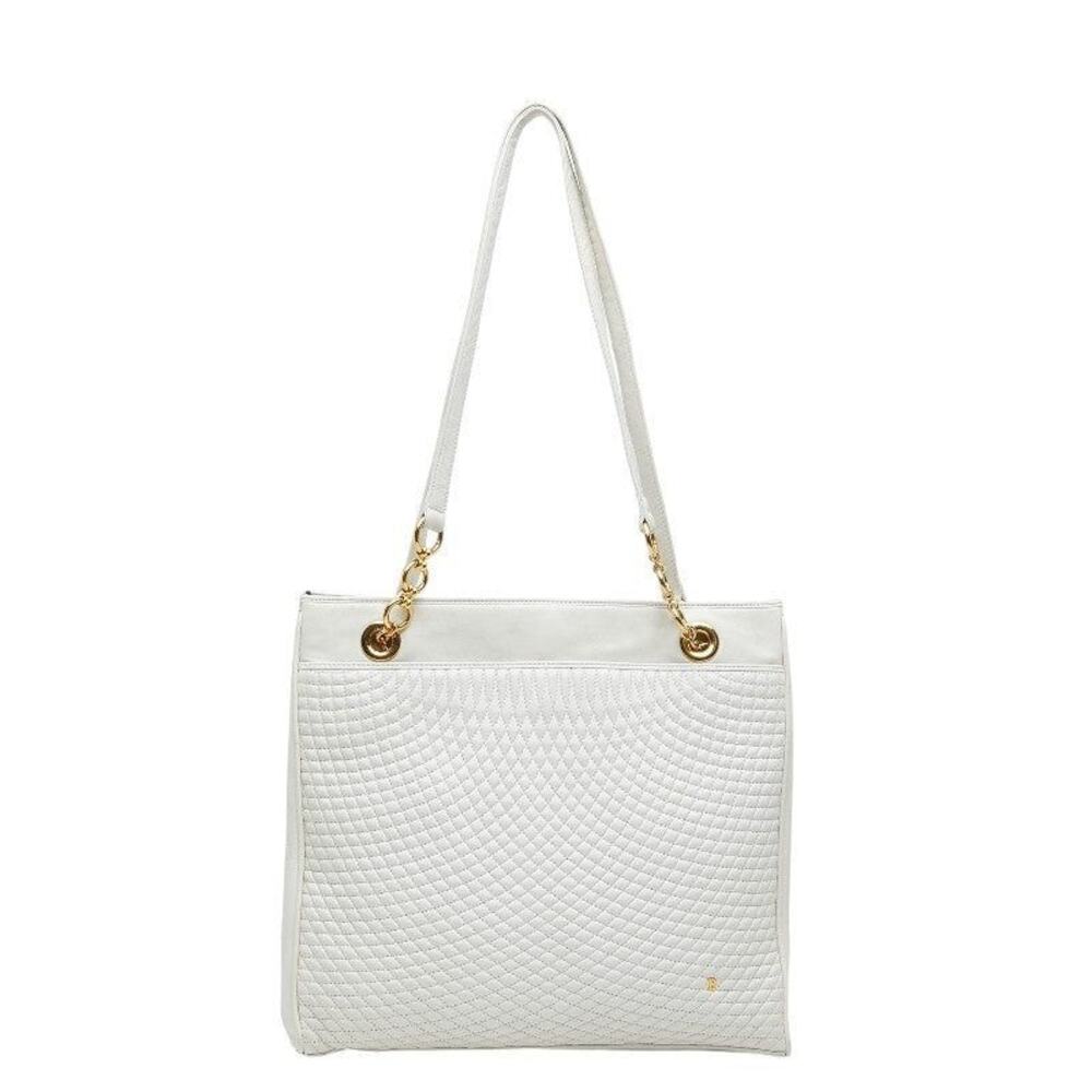 Bally Quilted Leather Tote Bag White